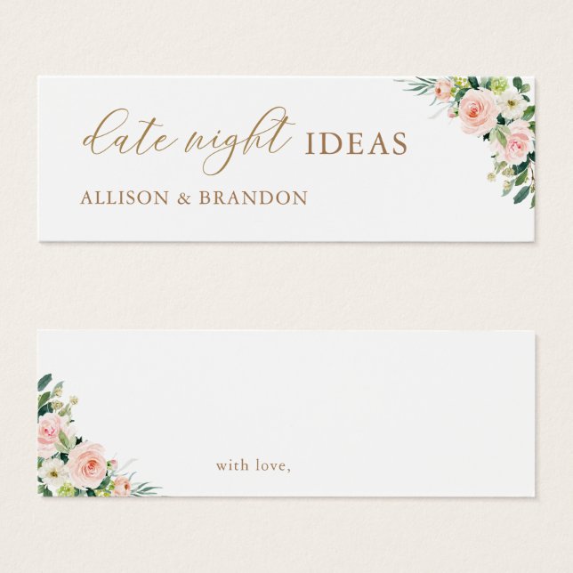 Elégant Blush Date Night Ideas Carte Wedding showe (Devant & derrière)