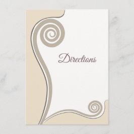 Elegant Blush Fern Leaf Swirl Koru - Richtung Begleitkarte