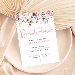 Elégant Blush Floral Bridal Showbale Invitation