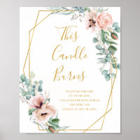 Elegant Blush Floral | Diese Kerze bröckelt Zeiche