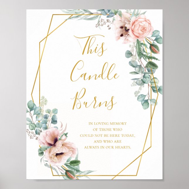 Elegant Blush Floral | Diese Kerze bröckelt Zeiche Poster (Vorne)
