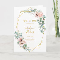 Elegant Blush Floral | Geflochtenes Hochzeitsprogr