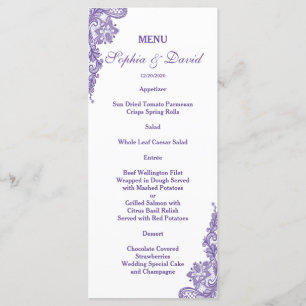 Elégant Blush Floral Gold Frame Menu Mariage