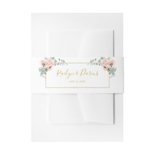Elegant Blush Floral Hochzeit Einladungsbanderole
