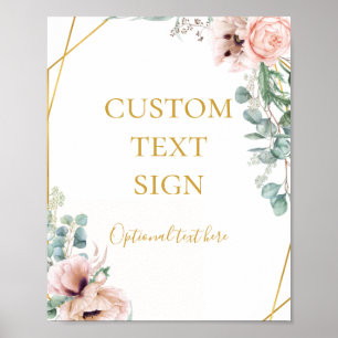 Elegant Blush Floral   Karten und Sonderzeichen Poster