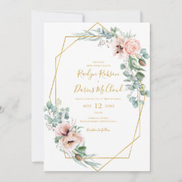 Elegant Blush Floral | Lässige Einladung zur Hochz