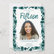 Elegant Blush Floral Quinceañera Invitation