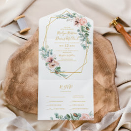 Elegant Blush Floral | Siegel und Senden All In One Einladung