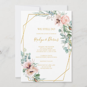 Elegant Blush Floral   Wir verlängern uns noch imm Einladung