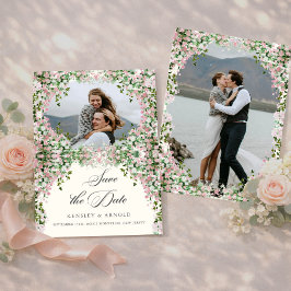 Elegant Blush Garden Photo Save The Date 