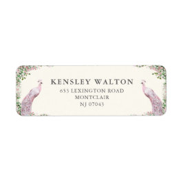 Elegant Blush Garden Wedding Return Address Label
