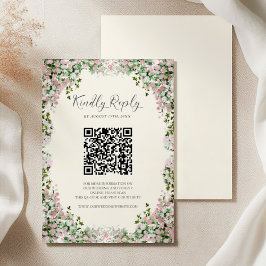 Elegant Blush Garden Wedding RSVP Card