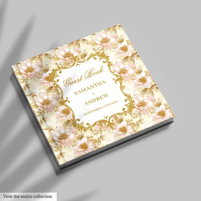 Elegant Blush Gold Mariage Livre d'invité (Elegant Blush Gold Wedding Guest Book)