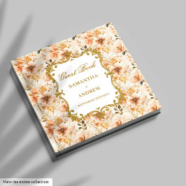 Elegant Blush Gold Wedding Guest Book Signature Gästebuch