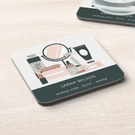 Elegant Blush Gray Makeup Artist Cosmologe Getränkeuntersetzer