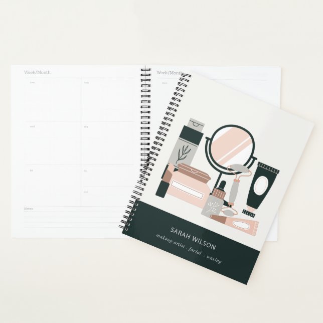 Elegant Blush Gray Makeup Artist Cosmologe Planer (Anzeige)