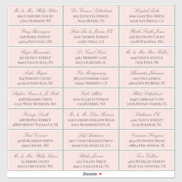 Elegant Blush Gray Script 24 Wedding Guest Address Aufkleber