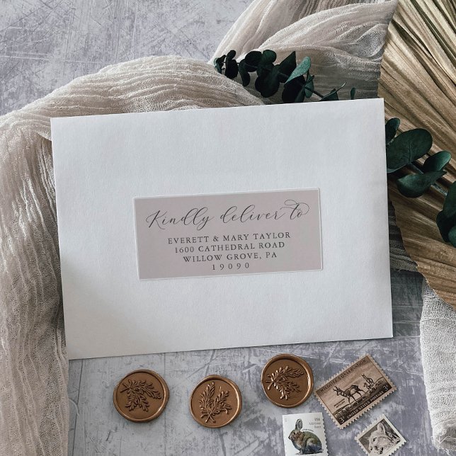 Elégant Blush Mauve Mariage Étiquettes de adresse  (Créateur téléchargé)