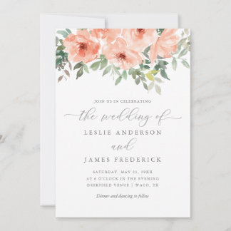 Elegant Blush Peony and Greenery Bloral Einladung