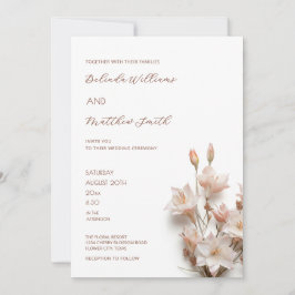 Elegant Blush Pink 3D Flowers Einladung