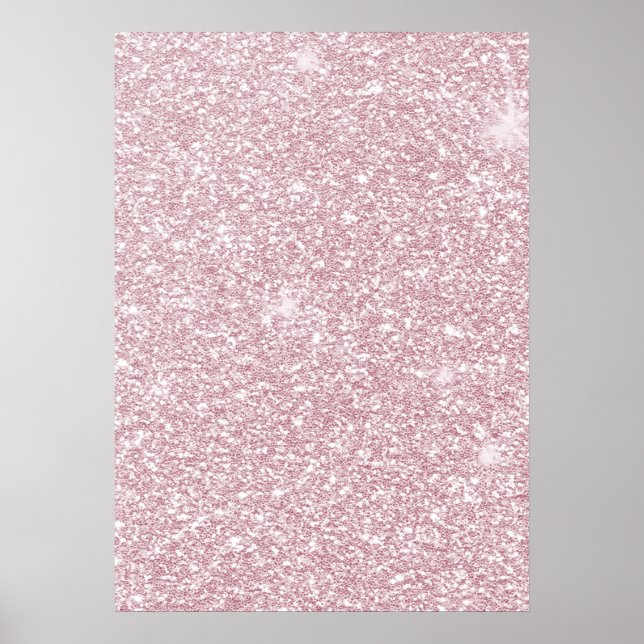 Elegant blush pink abstract trendy girly glitter poster (Vorne)