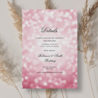 Elegant Blush Pink Bokeh Lights Hochzeitsdetails