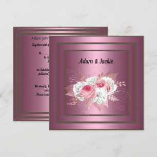 ELEGANT BLUSH PINK BOUQUET WEDING INVITATION EINLADUNG