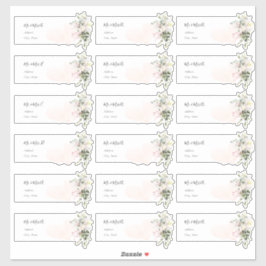 Elegant Blush Pink Eucalyptus Guest Address Labels