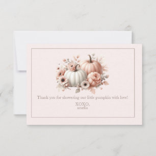 Elegant Blush Pink Fall Pumpkin Vielen Dank Dankeskarte