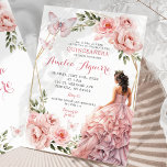 Elegant Blush Pink Floral mexikanische Quinceañera Einladung<br><div class="desc">Elegant Blush Pink Floral mexikanische Quinceañera Einladung</div>