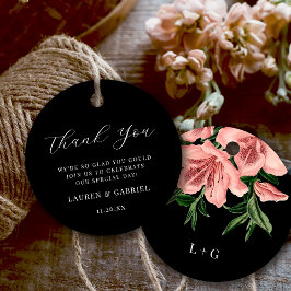 Elegant Blush Pink Floral Wedding Thank You Geschenkanhänger