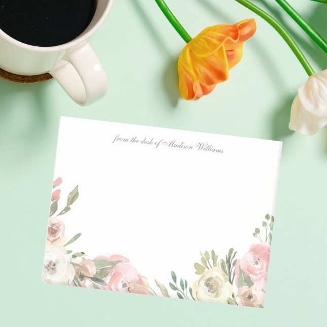 Elegant Blush Pink Ivory Floral Peony Personalized Post-it Klebezettel (Von Creator hochgeladen)