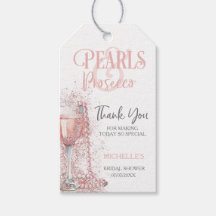 Elegant Blush Pink Pearls and Prosecco Thank You