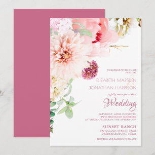 Elegant Blush Pink Peony White Floral Wedding Invi Einladung