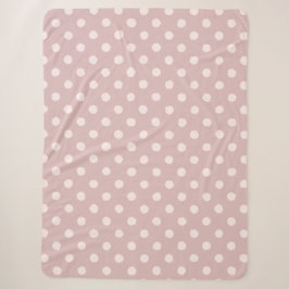 Elegant Blush Pink Polka Dot Sherpadecke