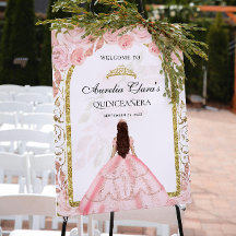 Elegant Blush Pink Prinzessin Floral Quinceañera