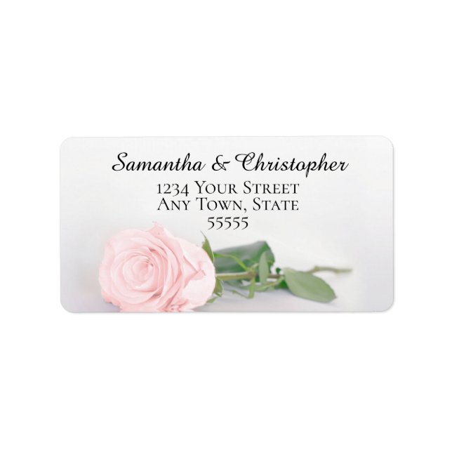 Elegant Blush Pink Rose Hochzeitadresse Adressaufkleber (Vorne)