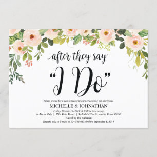 Elégant Blush Post Mariage Brunch Invitation Card