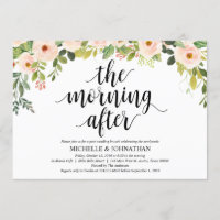 Elégant Blush Post Mariage Brunch Invitation Card