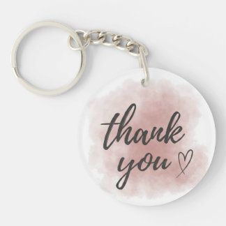 Elegant Blush Rose Pâle Aquarelle Merci Cœur Porte