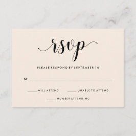 Elegant Blush Wedding RSVP Karte