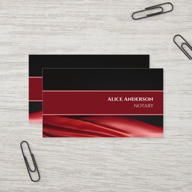 Elegant blutig rot luxuriös feminin farbig visitenkarte (Vorderseite/Rückseite Beispiel)