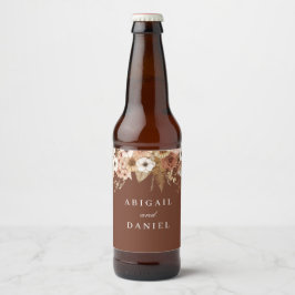 Elegant Bohemian Floral Wedding  Bierflaschenetikett