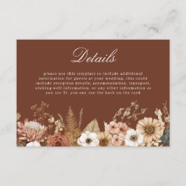 Elegant Bohemian Floral Wedding Details Begleitkarte