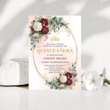 Elegant Bohemian Marsala Flowers Gold Quince