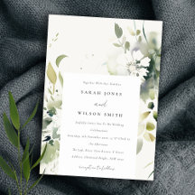 Elegant Boho Abstrakte weiße Blumenhochzeit