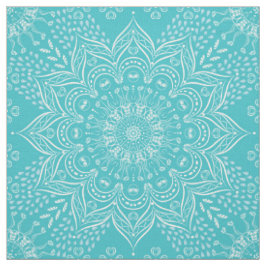 Elegant Boho Aquamarin Blue Mandala Stoff