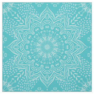 Elegant Boho Aquamarin Blue Mandala Stoff