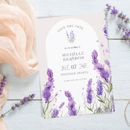 Elegant Boho Arch Wildblume Lavender Purpl Summer Einladung