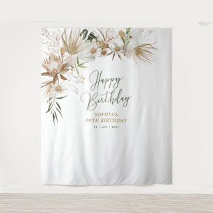 Elegant Boho Birthday Party Foto Hintergrund Wandteppich